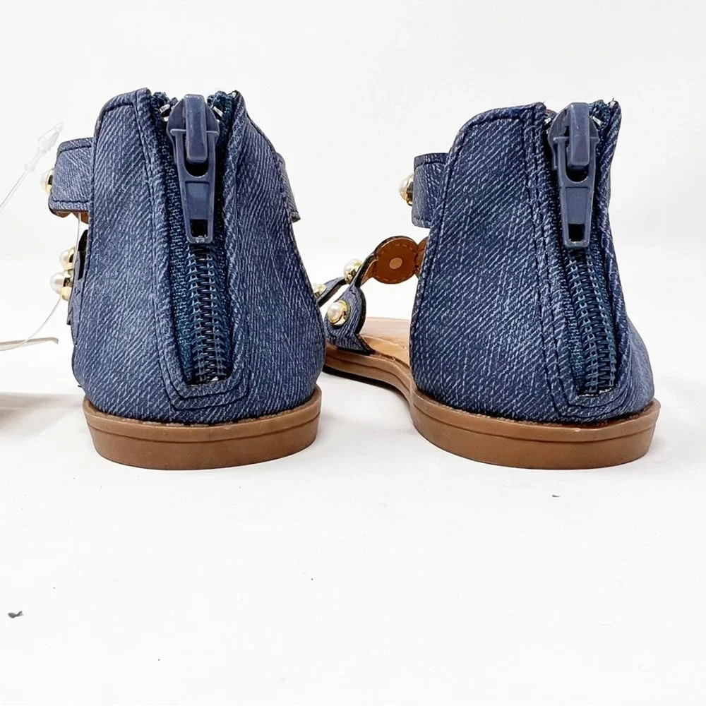 Nicole Miller Denim and Pearl girls Strap Sandals - Picture 3 of 6